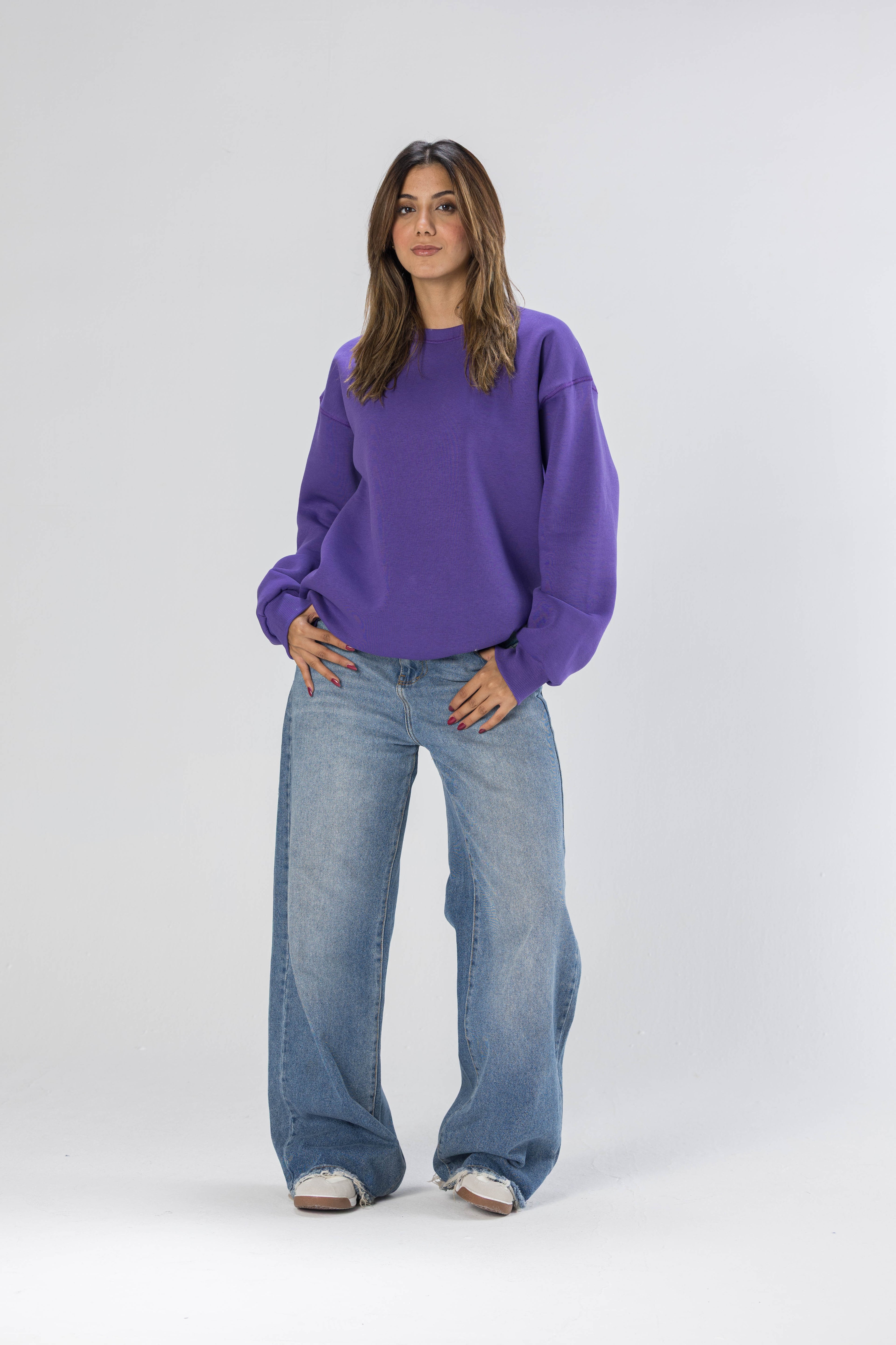 Vibrant Purple Oversized Sweatshirt