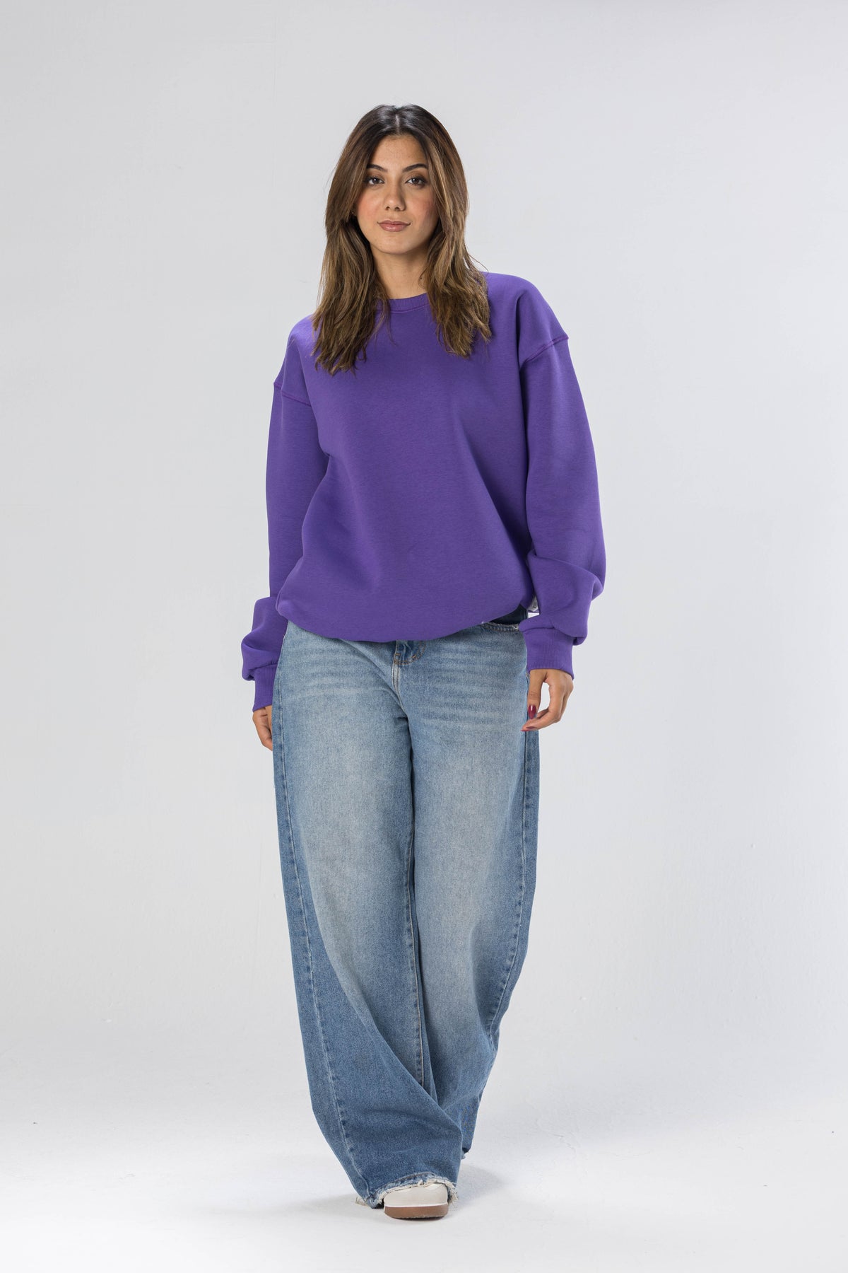Vibrant Purple Oversized Sweatshirt