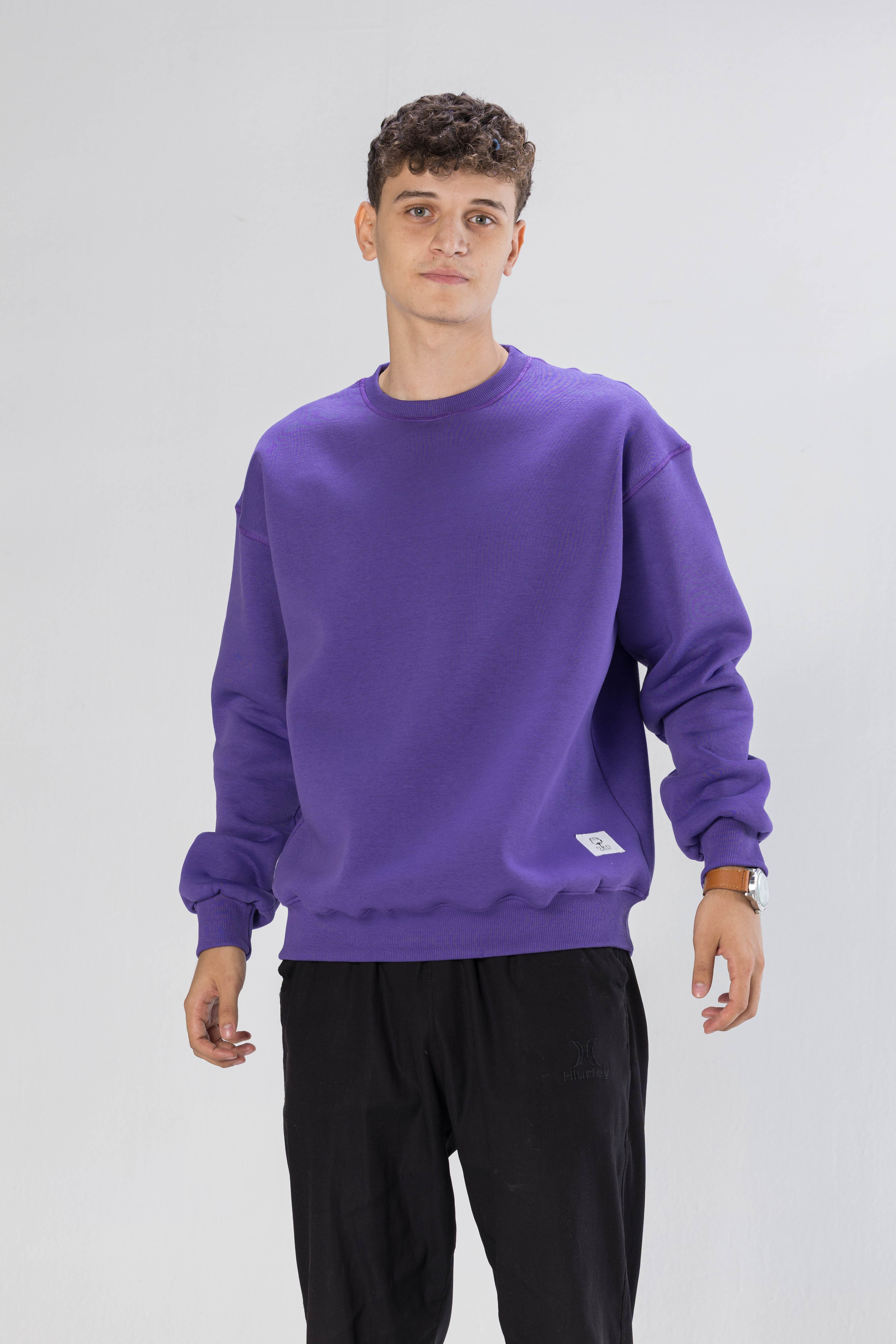Vibrant Purple Oversized Sweatshirt